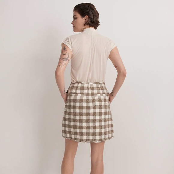 Madewell NWT Quilted Flannel Mini Skirt in Gingham Check, size 6 - Picture 5 of 12